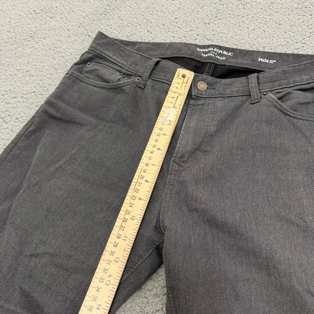 Banana Republic Travel Jeans Mens 34x34 Slim Fit Grey Stretch Cotton Blend Pants
